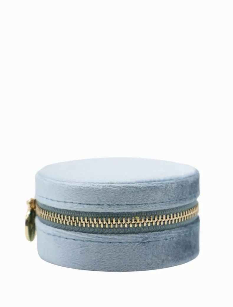 Round Jewellery Case Blue