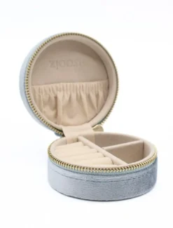 Round Jewellery Case Blue