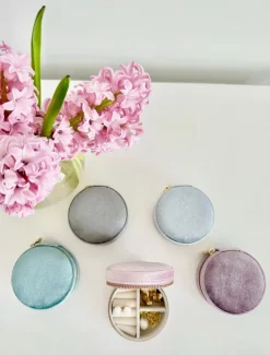 Round Jewellery Case Pink