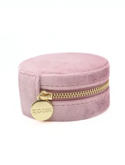 Round Jewellery Case Pink