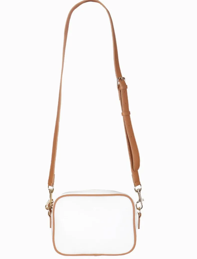 Ruby Sports Cross Body Bag Dual Tone White Tan