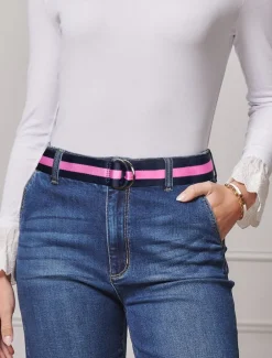 Saturday Belt Navy Pink
