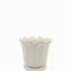 Scalloped Pot White Small