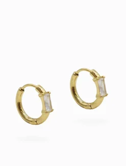 Small Hoops Baguette Gold