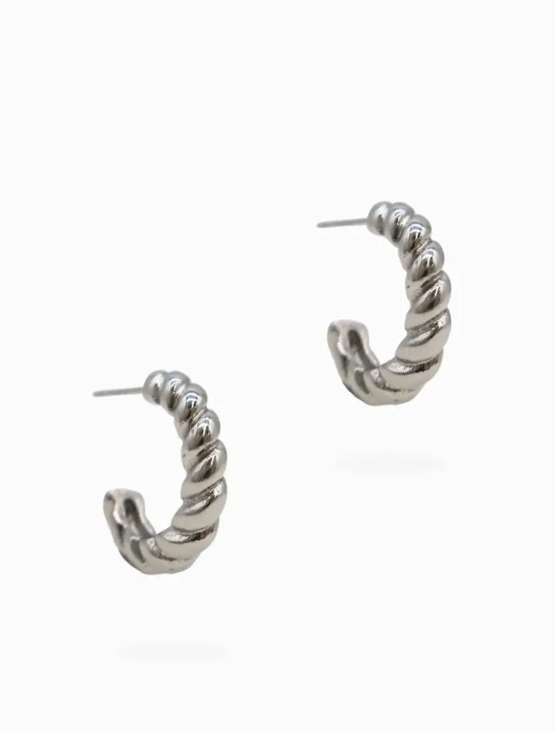Small Rope Hoops Silver