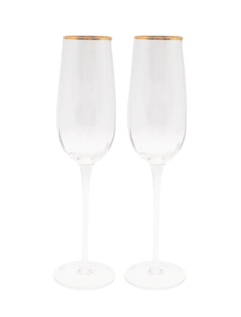 Soiree Crystal Champagne Flutes Clear (Set of 2)