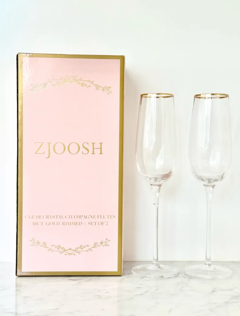 Soiree Crystal Champagne Flutes Clear (Set of 2)