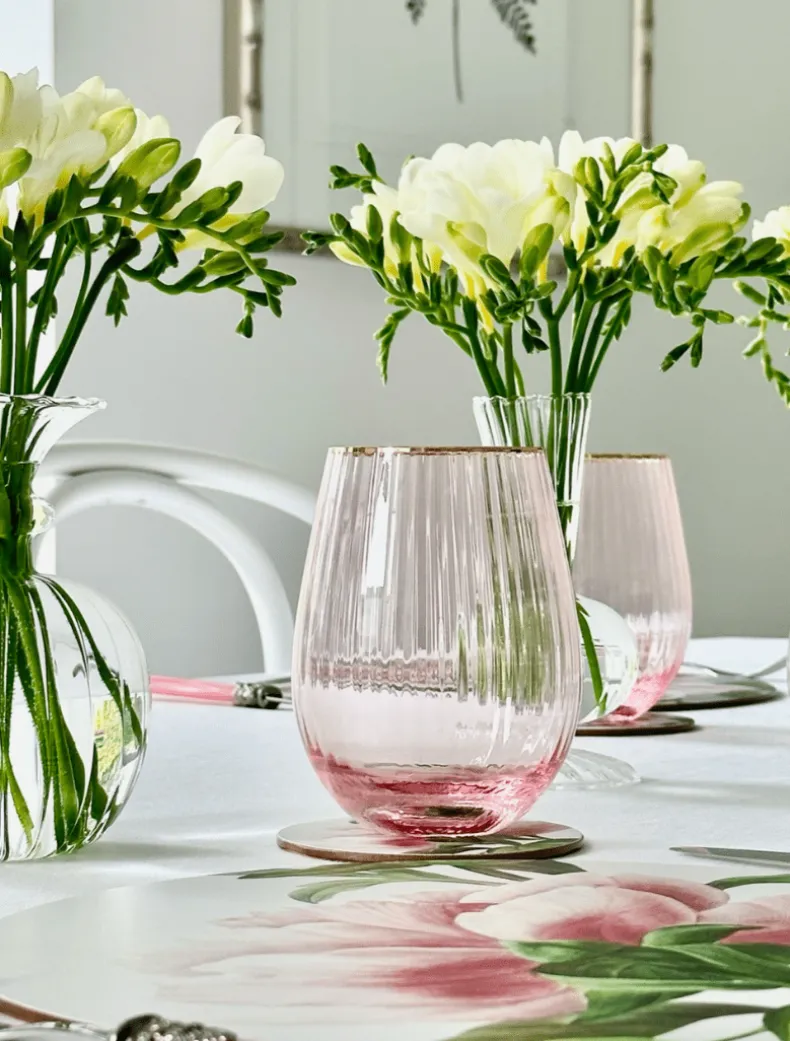 Soiree Crystal Gin Tumblers Pink (Set of 2)