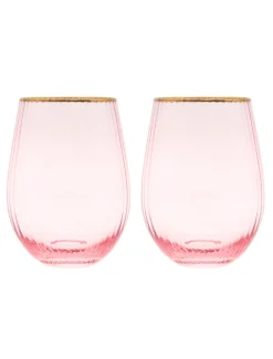 Soiree Crystal Gin Tumblers Pink (Set of 2)