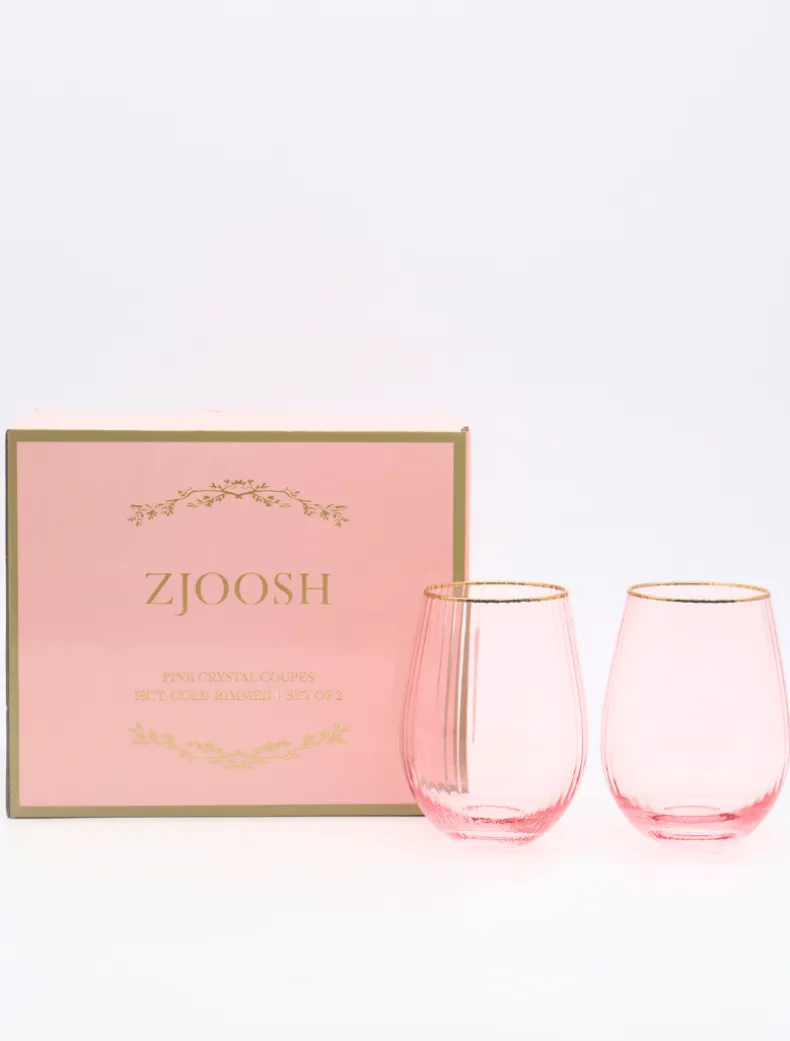 Soiree Crystal Gin Tumblers Pink (Set of 2)