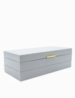 Stacking Lacquered Jewellery Box Blue Large