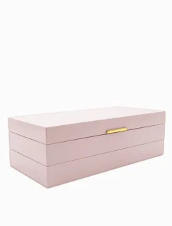 Stacking Lacquered Jewellery Box Pink Large