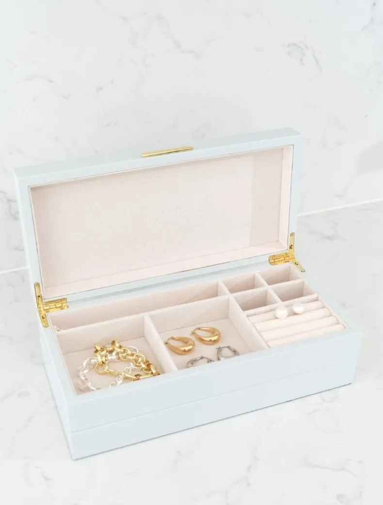 Stacking Lacquered Jewellery Box Blue Large