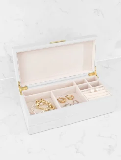 Stacking Lacquered Jewellery Box White Large