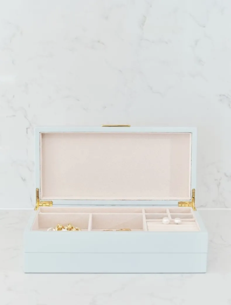Stacking Lacquered Jewellery Box Blue Large