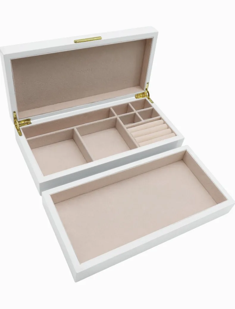Stacking Lacquered Jewellery Box White Large