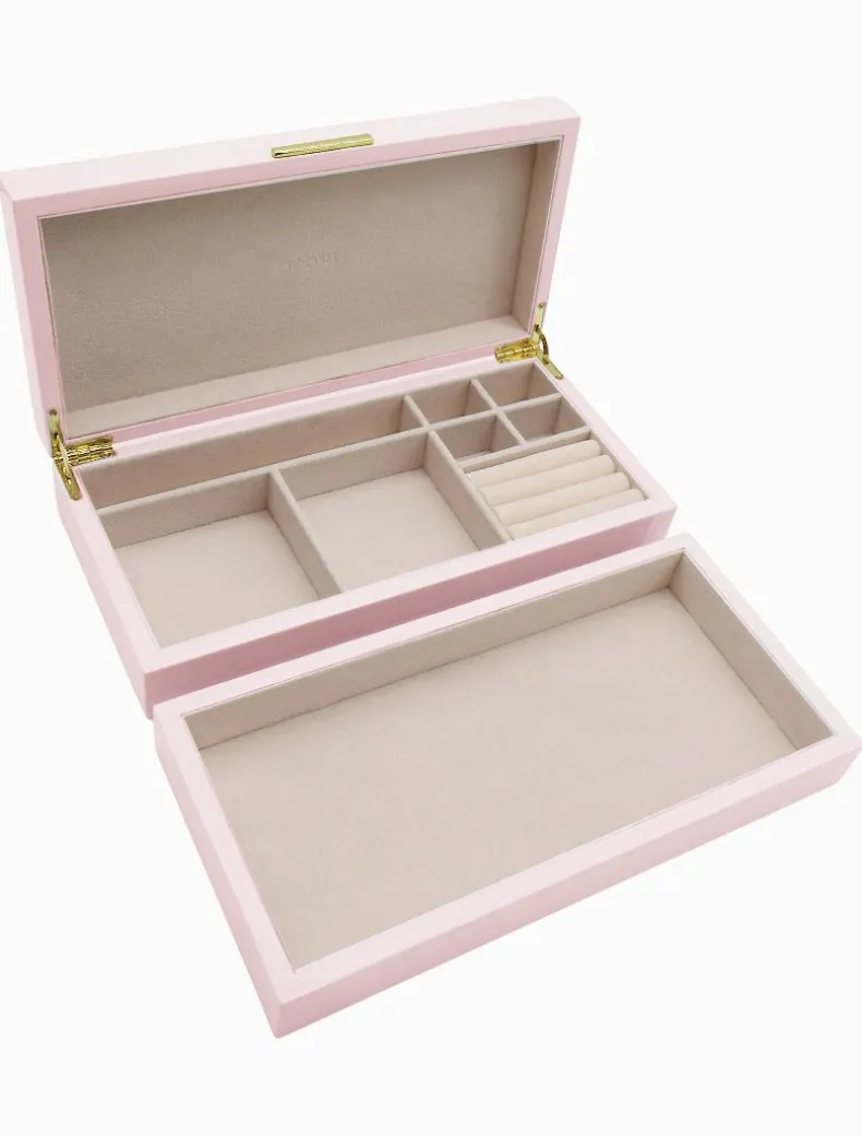 Stacking Lacquered Jewellery Box Pink Large