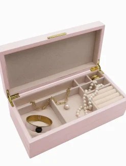 Stacking Lacquered Jewellery Box Pink Large
