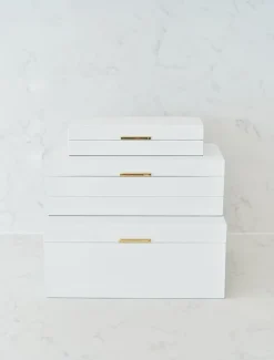 Stacking Lacquered Jewellery Box White Large
