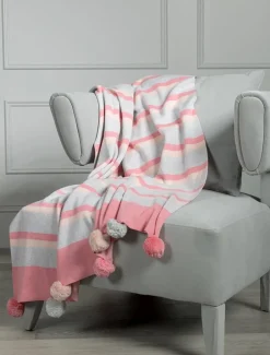 Striped Throw Blanket Peony