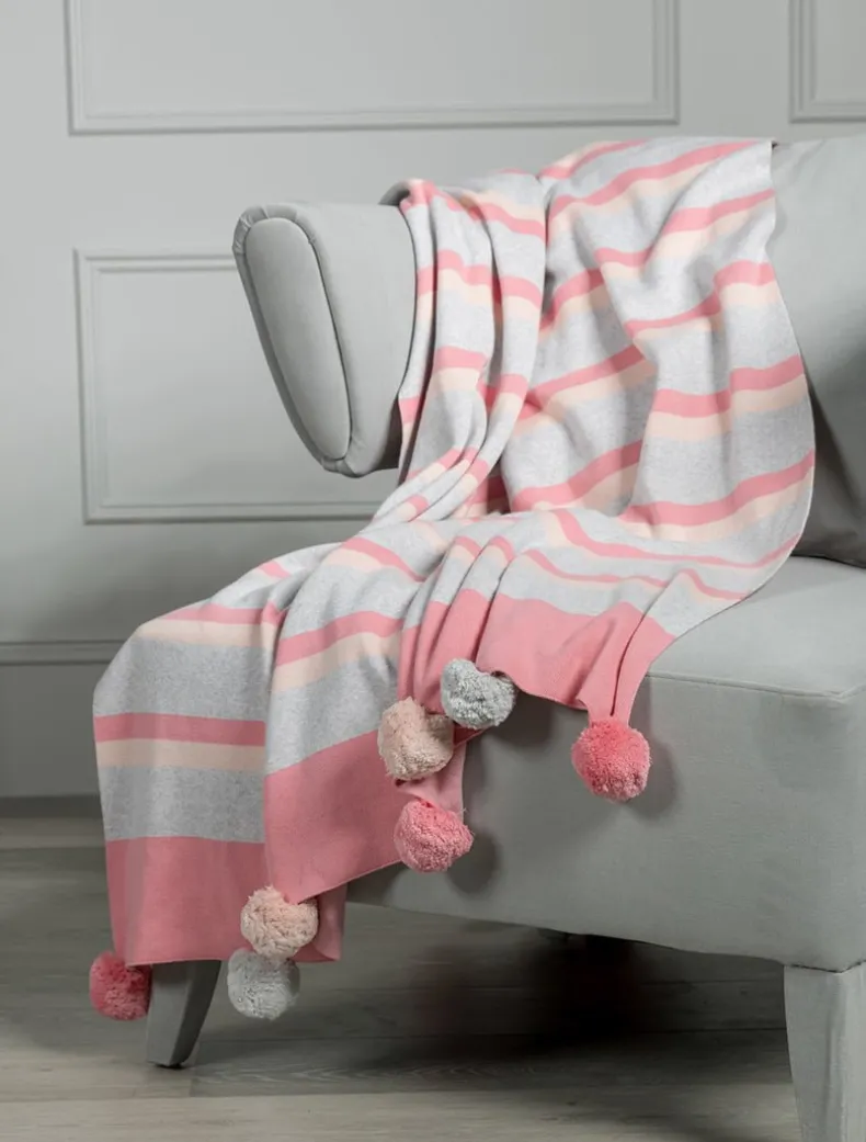 Striped Throw Blanket Peony