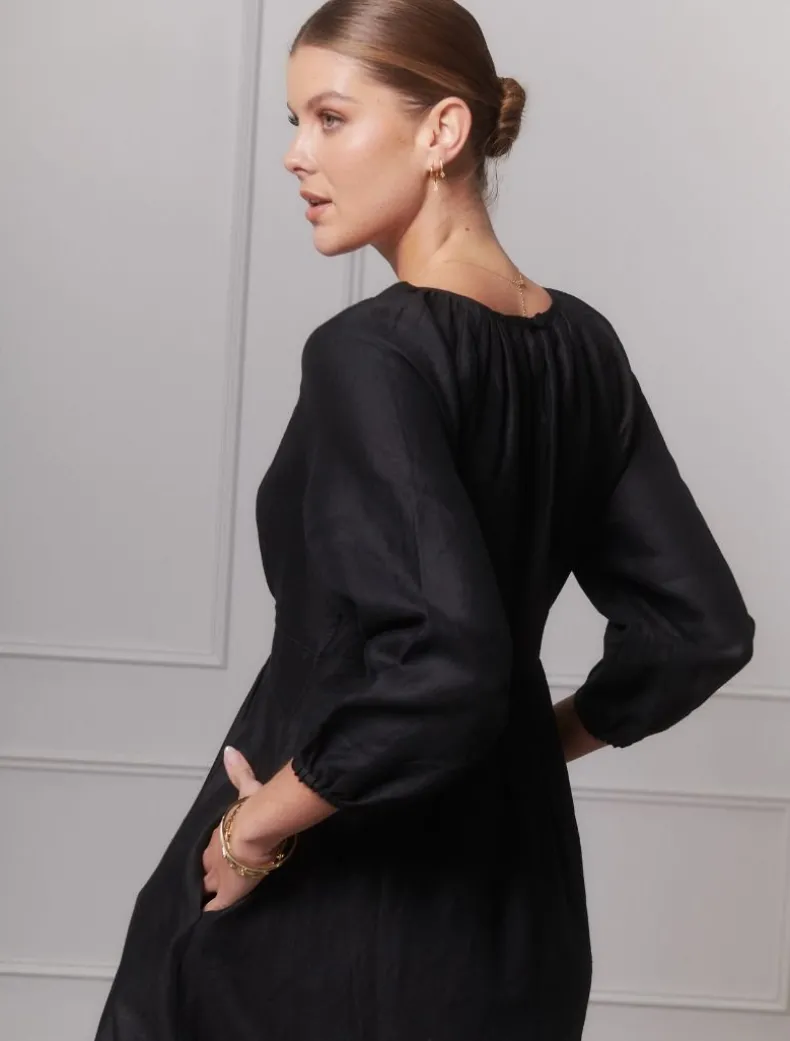 Tabby Long Sleeved Dress Black - FINAL SALE