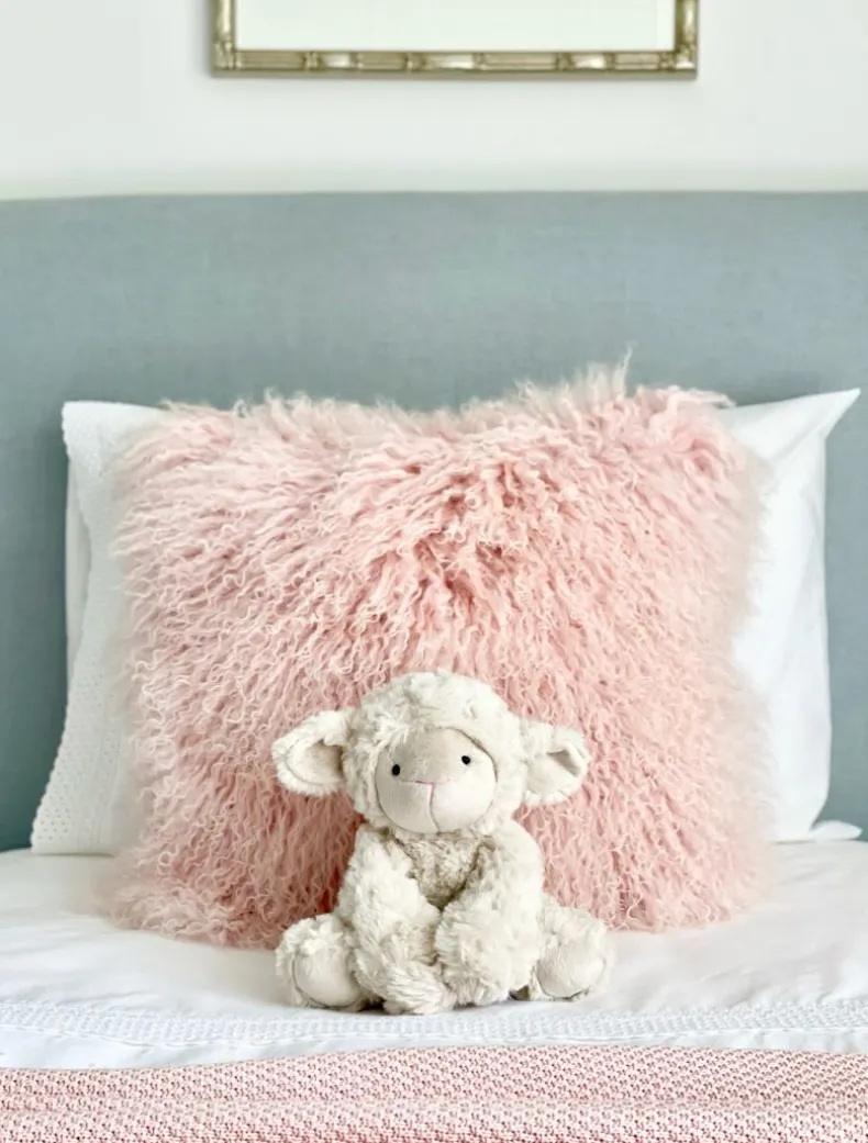 Tibetan Fur Cushion Blush