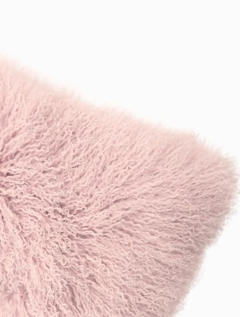Tibetan Fur Cushion Blush