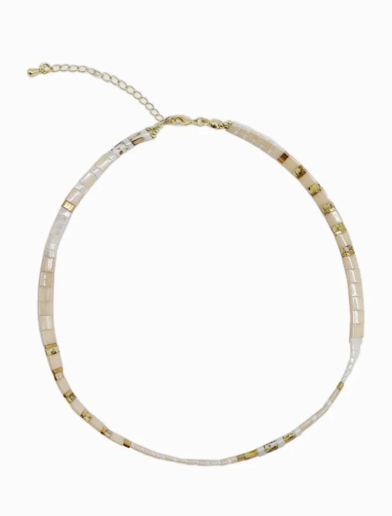 Tila Necklace Beige and Gold