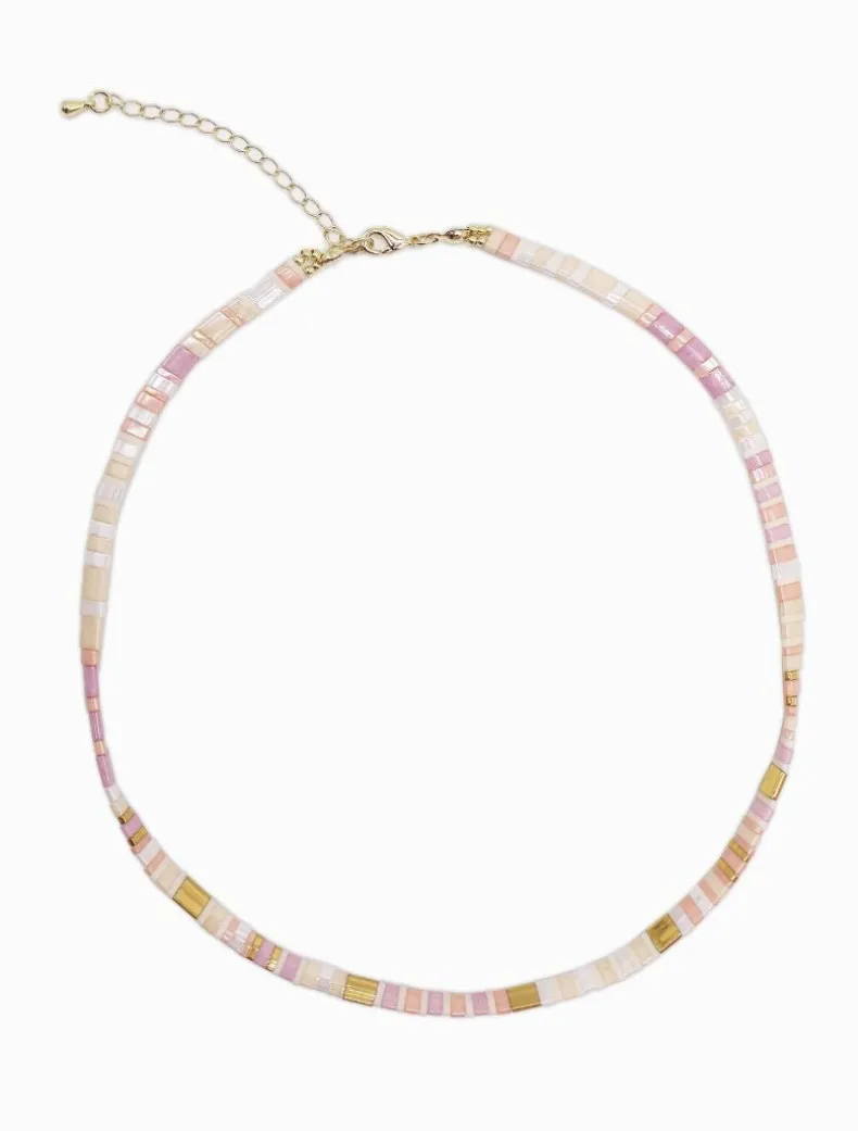 Tila Necklace Pink and Gold