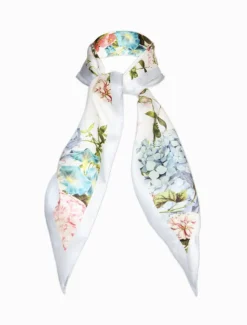 Trapezoid Scarf Floral Light Blue