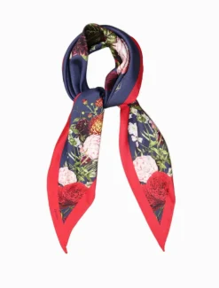 Trapezoid Scarf Floral Navy