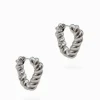 Triangle Rope Lever Hoops Silver