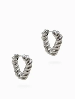 Triangle Rope Lever Hoops Silver