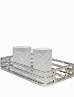 Vanity Trio Band Tray Silver