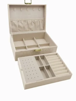 Velvet Jewellery Box Champagne