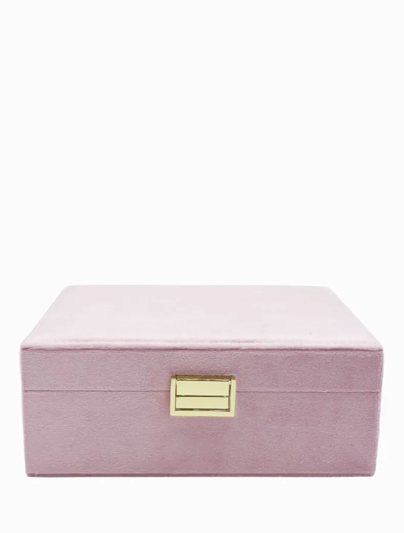 Velvet Jewellery Box Pink