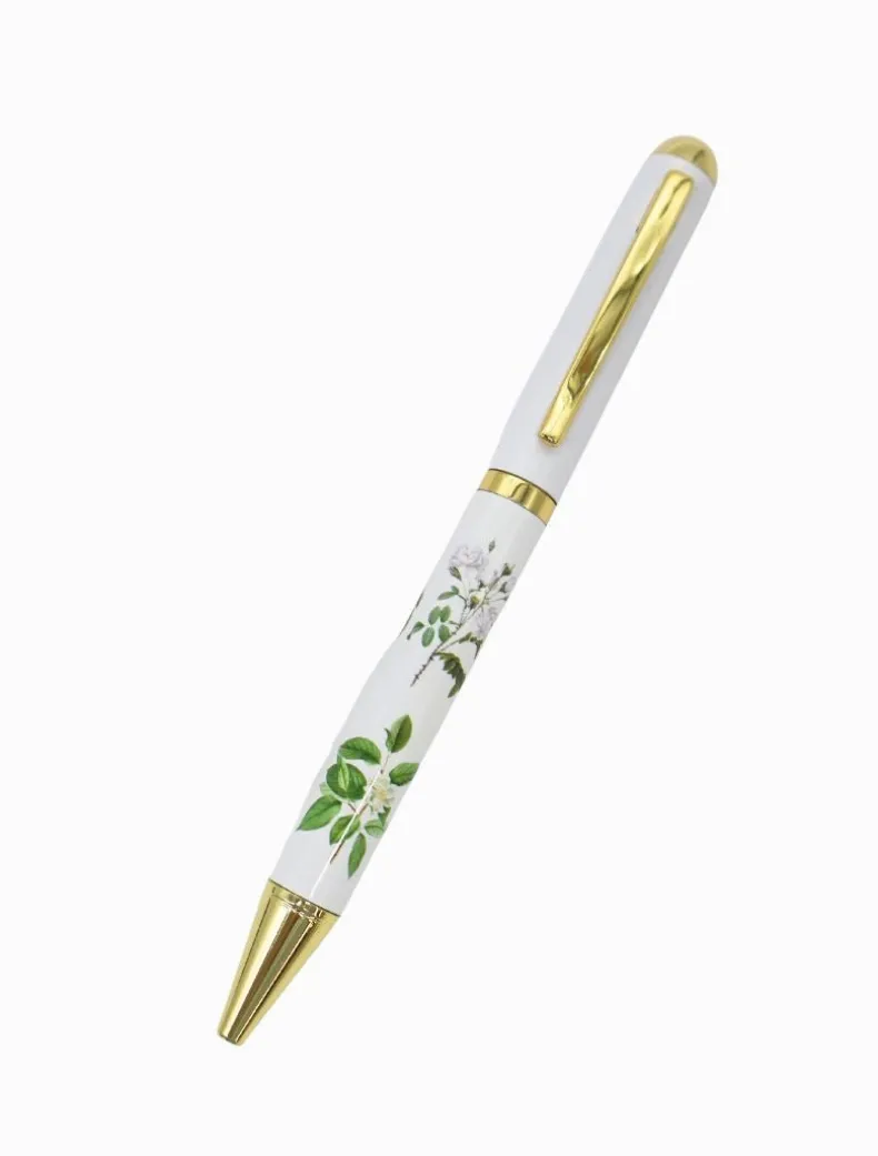 Vintage Botanical Pen White