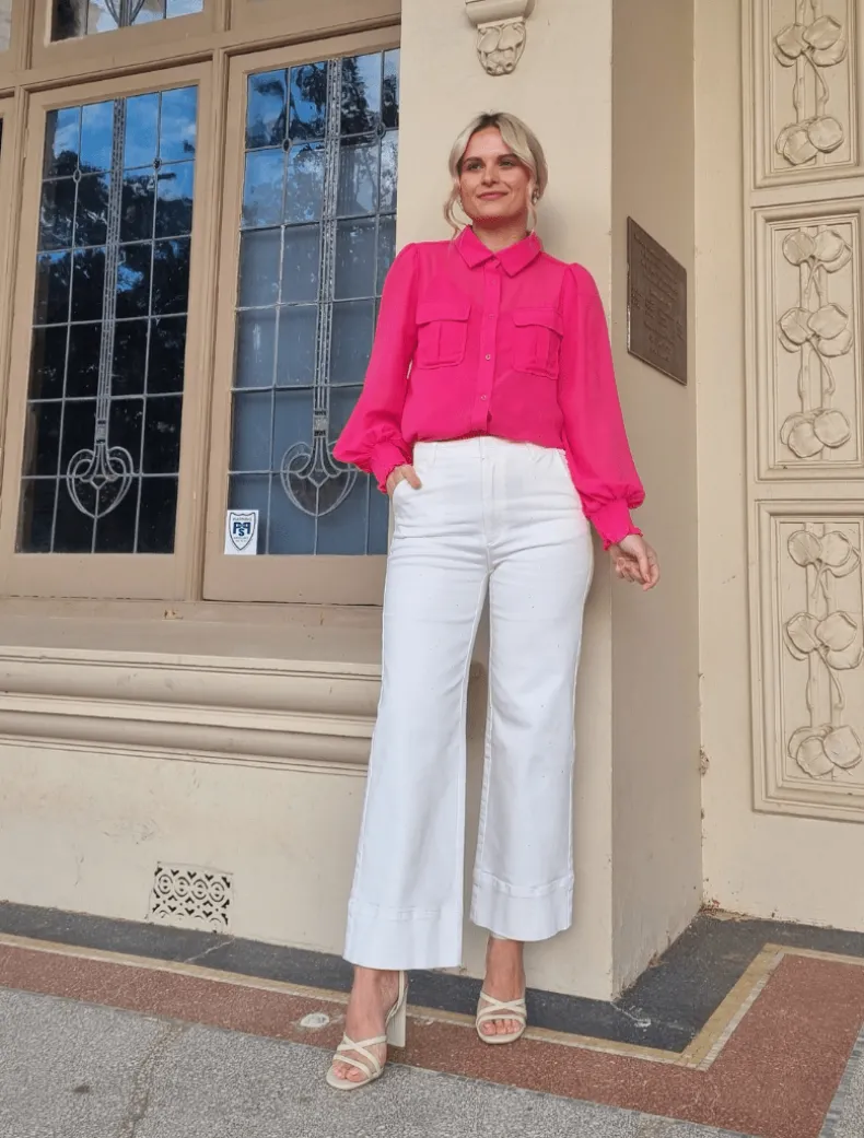 Wanda Denim Pant White