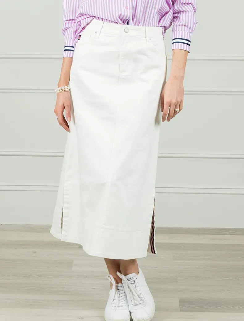Wanda Denim Skirt White