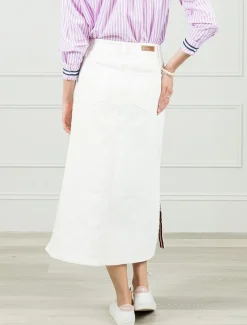 Wanda Denim Skirt White