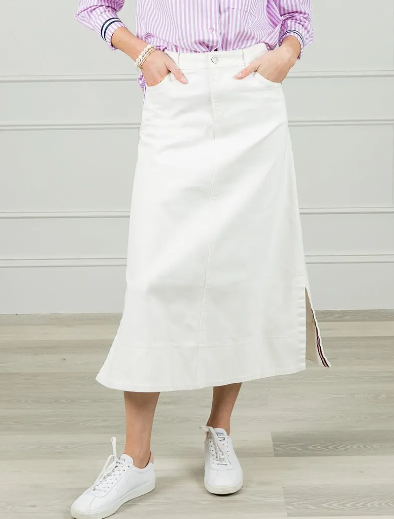 Wanda Denim Skirt White