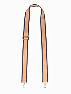 Webbing Bag Strap Navy Tan Sand