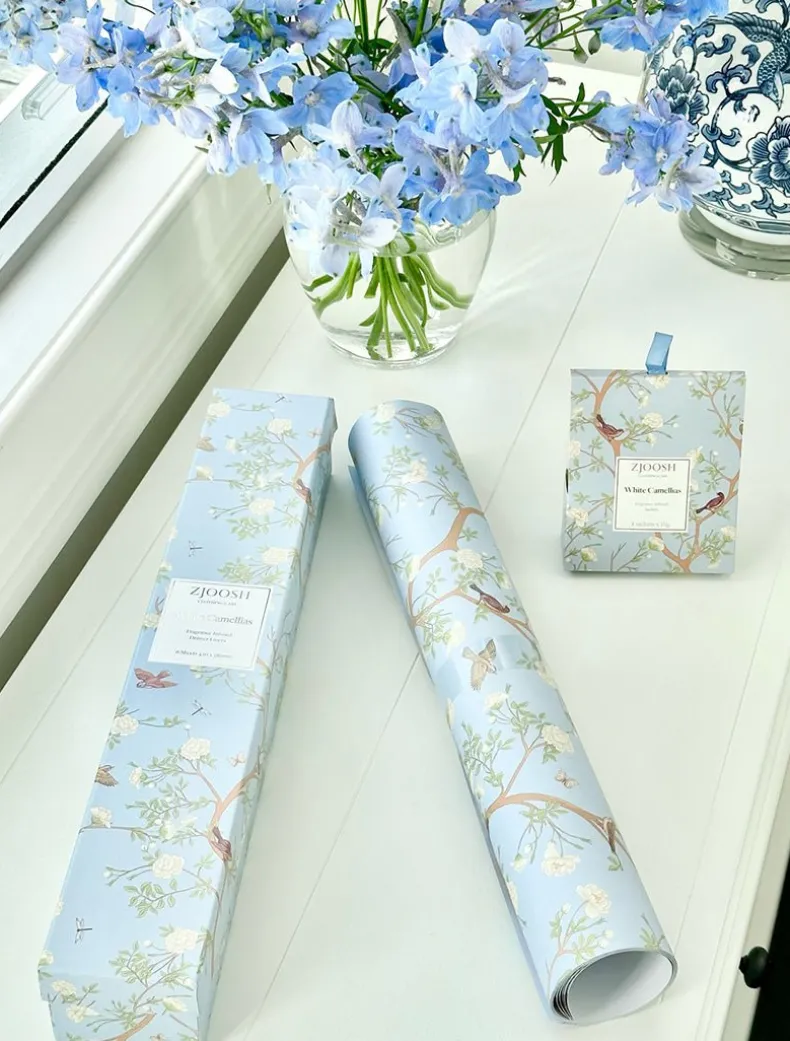 White Camellias Drawer Liners