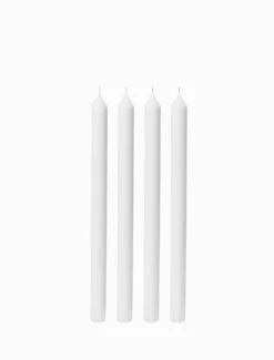 White 30cm Dinner Candle (Pack of 4)