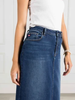 Whitney Washed Denim Skirt Indigo