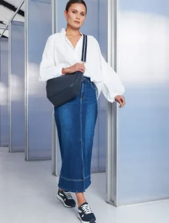 Whitney Washed Denim Skirt Indigo