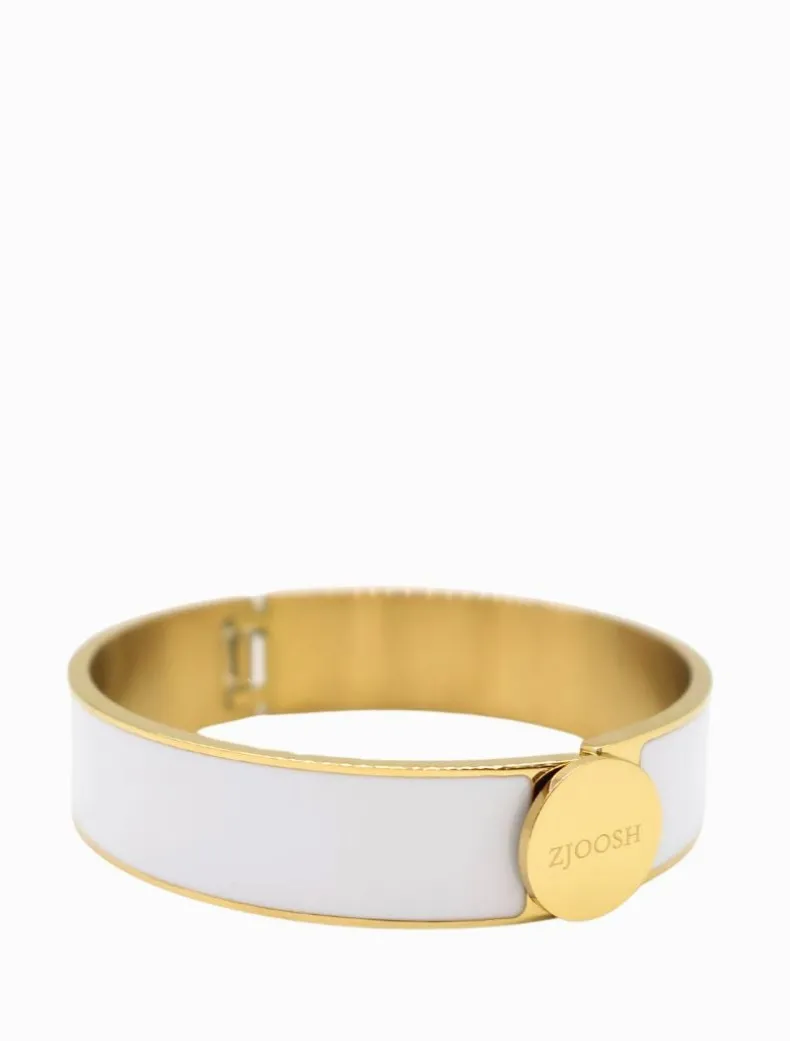 Zjoosh Logo Disk Bangle White