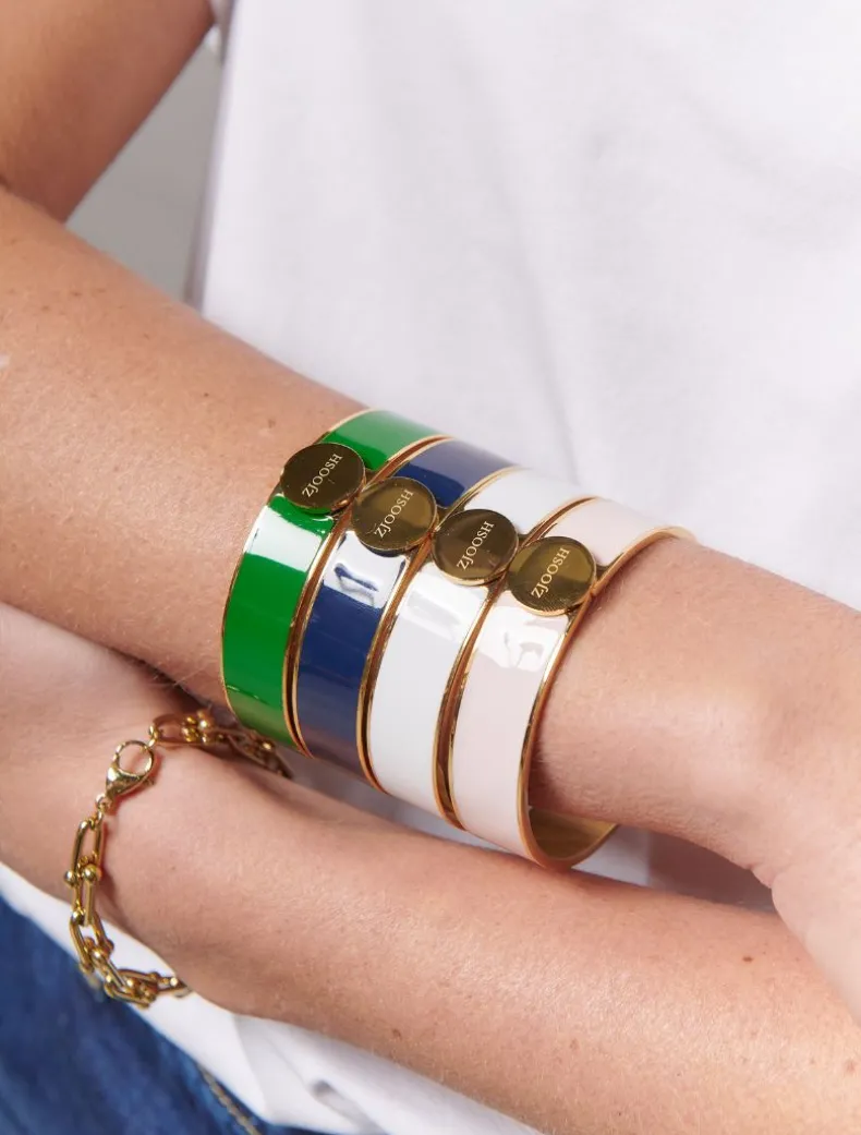 Zjoosh Logo Disk Bangle White